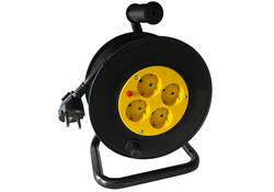 Kabelhaspel BRASQ Pro 4 voudig 10 meter zwart
