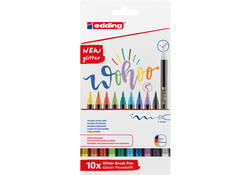Brushpen edding 1340 glitter assorti set à 10 stuks
