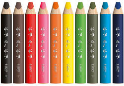 Kleurpotloden Bickids Multi Surface Class incl 2 puntenslijpers assorti 10 kleuren pak à 40 stuks