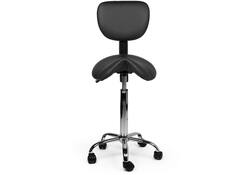 Zadelkruk Office rugleuning medium harde wielen zw