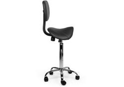 Zadelkruk Office rugleuning hoog harde wielen zw