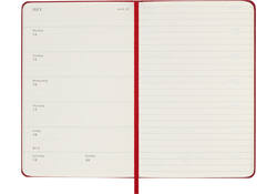 Agenda 2025 Moleskine 12M Planner Weekly 7dagen/1pagina pocket hc scarlet red