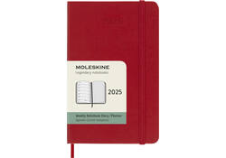 Agenda 2025 Moleskine 12M Planner Weekly 7dagen/1pagina pocket hc scarlet red