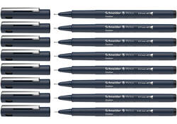 Fineliner Schneider Pictus zwart etui à 8 stuks