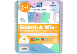 Collegeblok Oxford School A5+ lijn 17-gaats 160 pagina's 80gr pastel scratch&win assorti