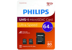Geheugenkaart Philips micro SDXC Class 10 UHS-I U1 64GB 2 stuks