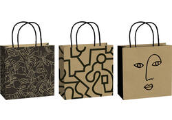 Cadeautasjes Stewo Mindful 20x20x8cm set à 3 desins