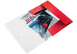 Elastomap Leitz WOW A4 3 kleppen PP rood