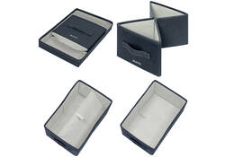 Opbergdoos Leitz gestoffeerd met deksel 190x160x285mm grijs 2 st
