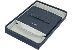 Opbergdoos Leitz gestoffeerd met deksel 190x160x285mm grijs 2 st
