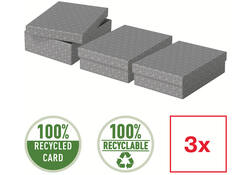Opberg- en geschenkdoos Esselte home middelgroot 265x100x360mm grijs 3 stuks