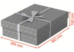 Opberg- en geschenkdoos Esselte home middelgroot 265x100x360mm grijs 3 stuks