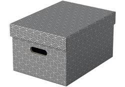 Opbergdoos Esselte home middelgroot 265x205x365mm grijs 3 stuks