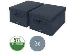 Opbergdoos Leitz gestoffeerd met deksel 285x203x380mm grijs 2 st