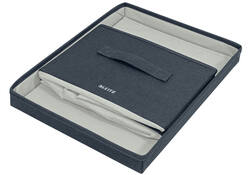 Opbergdoos Leitz gestoffeerd met deksel 285x203x380mm grijs 2 st