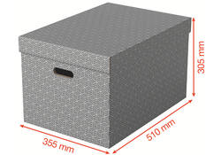 Opbergdoos Esselte home groot 355x305x510mm grijs 3 stuks