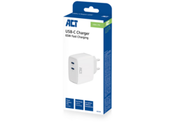 Oplader act 65w 2-poorts usb c wit