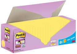 Memoblok 3M Post-it 654-SSCY Super Sticky 76x76mm geel voordeelpak
