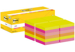 Memoblok 3M Post-it 654-COL 76x76mm kleur ass voordeelpak