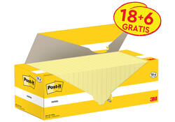 Memoblok 3M Post-it 654-CY 76x76mm geel voordeelpak