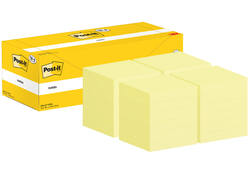 Memoblok 3M Post-it 654-CY 76x76mm geel voordeelpak