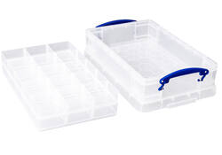 Opbergbox Really Useful 4 liter 30 vakken 395x255x88mm transparant wit