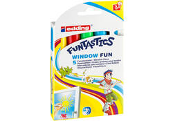 Krijtstift edding 16-5 Funtastics window fun assorti doos à 5stuks