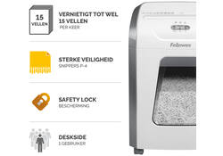 Papiervernietiger Fellowes Powershred 15C snippers 4x40mm wit