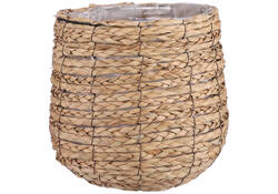 Plantenmand Mica Avalon zeegras rond lichbruin 31x30cm
