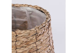 Plantenmand Mica Avalon zeegras rond lichbruin 31x30cm
