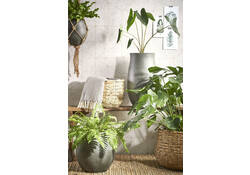 Plantenmand Mica Avalon zeegras rond lichbruin 31x30cm