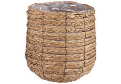 Plantenmand Mica Avalon zeegras rond lichtbruin 26x26cm