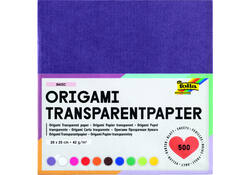 Origami papier Folia 20x20cm transparant 42gr 500 vel in 10 kleuren