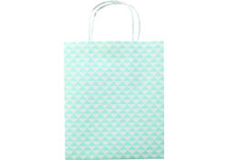 Tas met handvat Folia kraftpapier 115gr 18x21x8cm wit set à 3 dessins