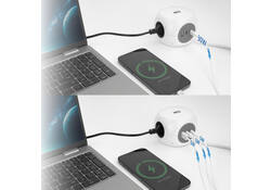 Stekkerblok ACT 3 voudig inclusief 2x USB C/A 1.5 meter wit/grijs
