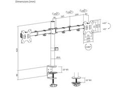 Monitorarm Quantore 2 schermen 17-27 inch zwart
