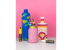 Verfstift Posca Sticker Graffiti assorti metalen koffer à 20 stuks