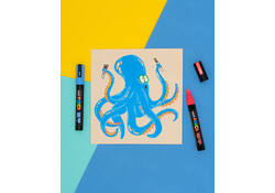 Verfstift Posca Sticker Graffiti assorti metalen koffer à 20 stuks