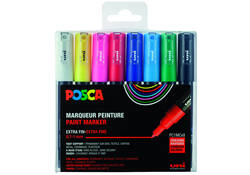Verfstift Posca PC1MC extra fijn assorti set à 8 stuks