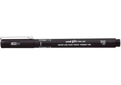 Fineliner Uni-ball Pin beitelpunt 1mm zwart