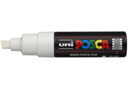 Verfstift Posca PC8K breed schuin wit
