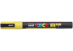 Verfstift Posca PC3M fijn glitter geel