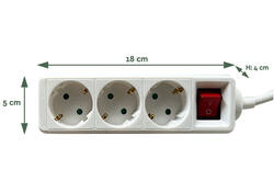 Stekkerdoos BRASQ 3 voudig 3 meter wit
