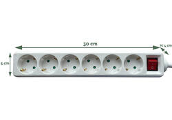 Stekkerdoos BRASQ 6 voudig 1.4 meter wit