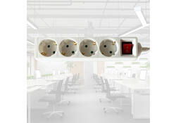 Stekkerdoos BRASQ 4 voudig 3 meter wit