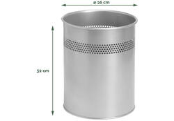 Papierbak BRASQ 15 liter zilver