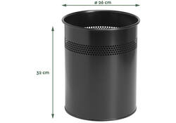 Papierbak BRASQ 15 liter zwart