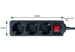 Stekkerdoos BRASQ 3 voudig 1.4 meter zwart