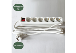 Stekkerdoos BRASQ 6 voudig 3 meter wit