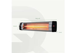 Terrasverwarmer BRASQ PHW200 hangend elektrisch met afstandbediening